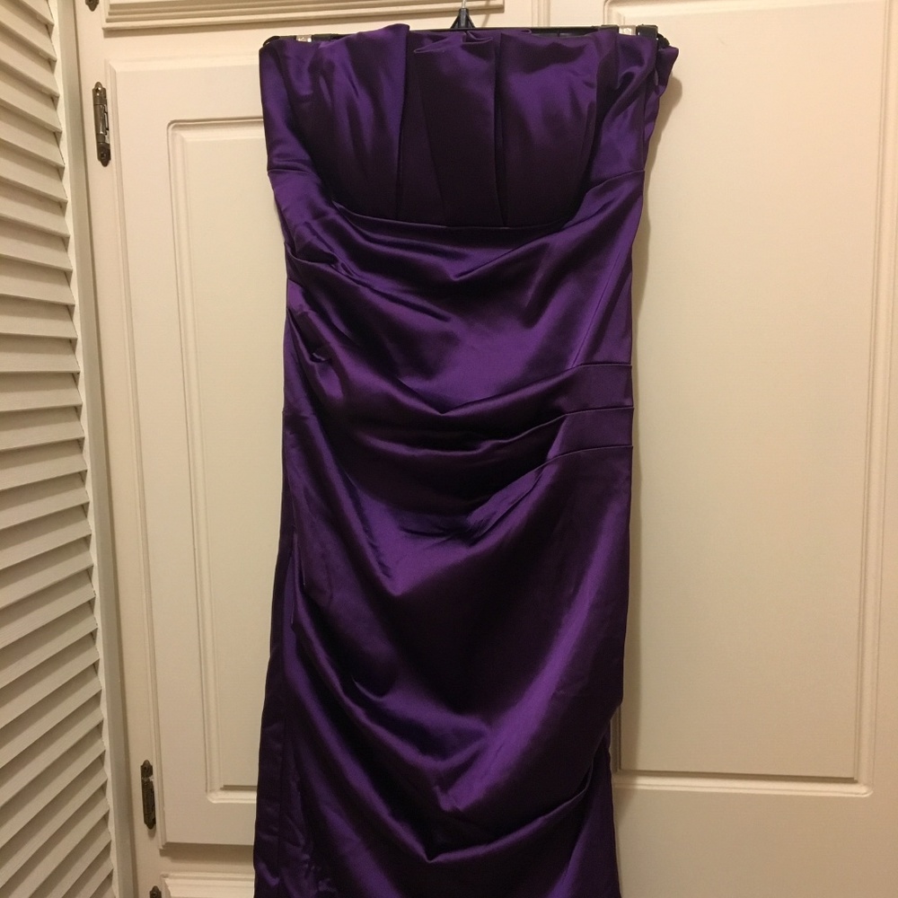 Betsy & Adam Strapless Evening Dress - Purple